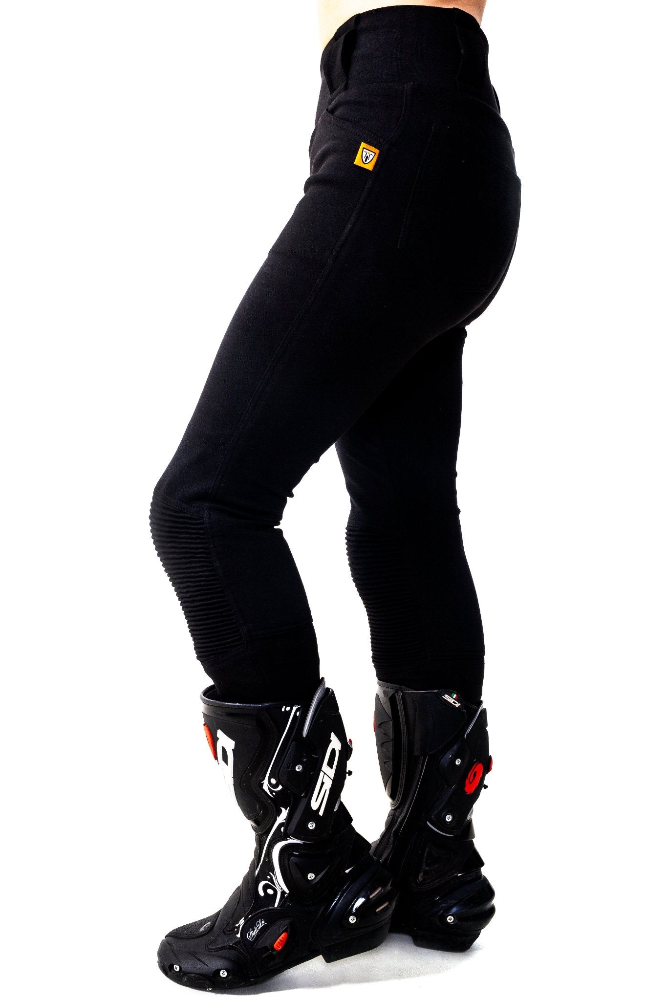 Ribbed Knee Motorcykel Leggings Til Kvinder fra Moto Girl