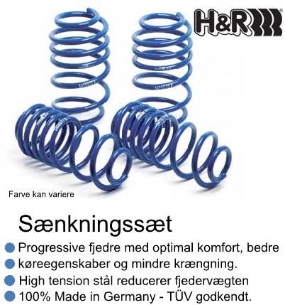 H&r Sænkningssæt Til Seat Toledo (kg3) Skoda Rapid (nh3+nh1), årgang 07.2012