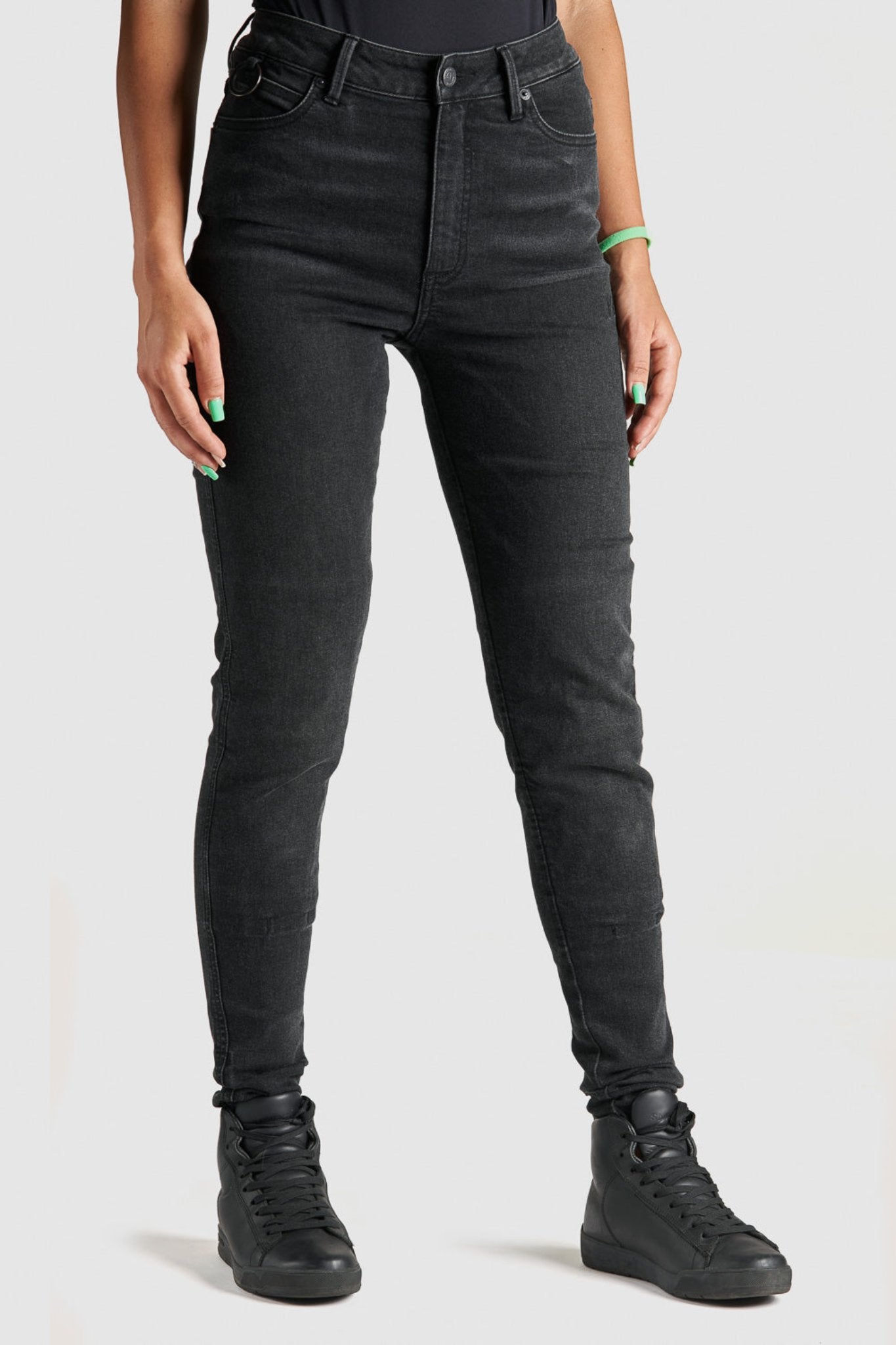 Kusari Cor 01 Sort Motorcykel Skinny Fit Cordura® Jeans Til Damer fra Pando Moto