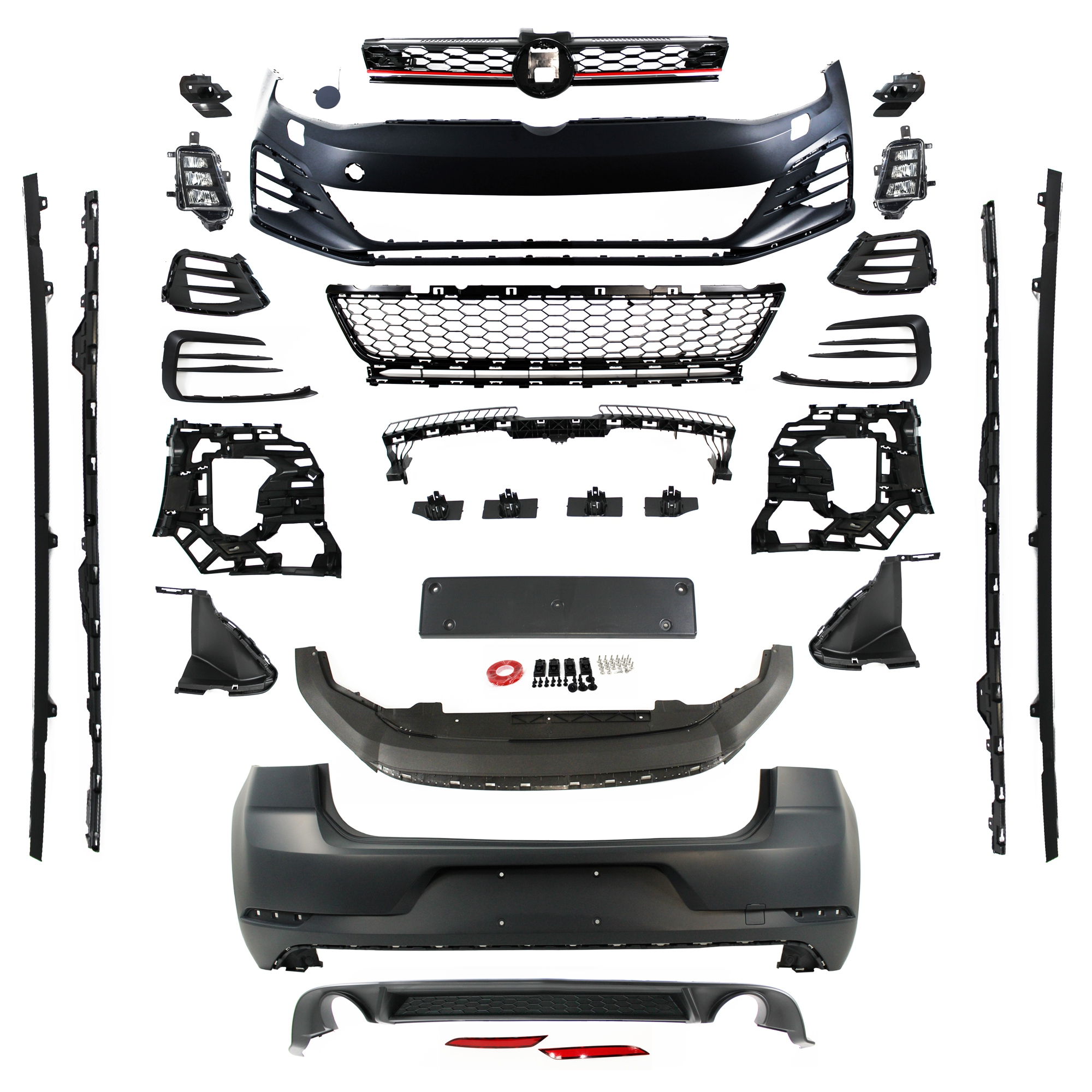 Jom Body Kit Sports Design Vw Golf Mk7, Pdc Hcs Huller Og Inkl. Tågelygter, årgang 08.2012 2017