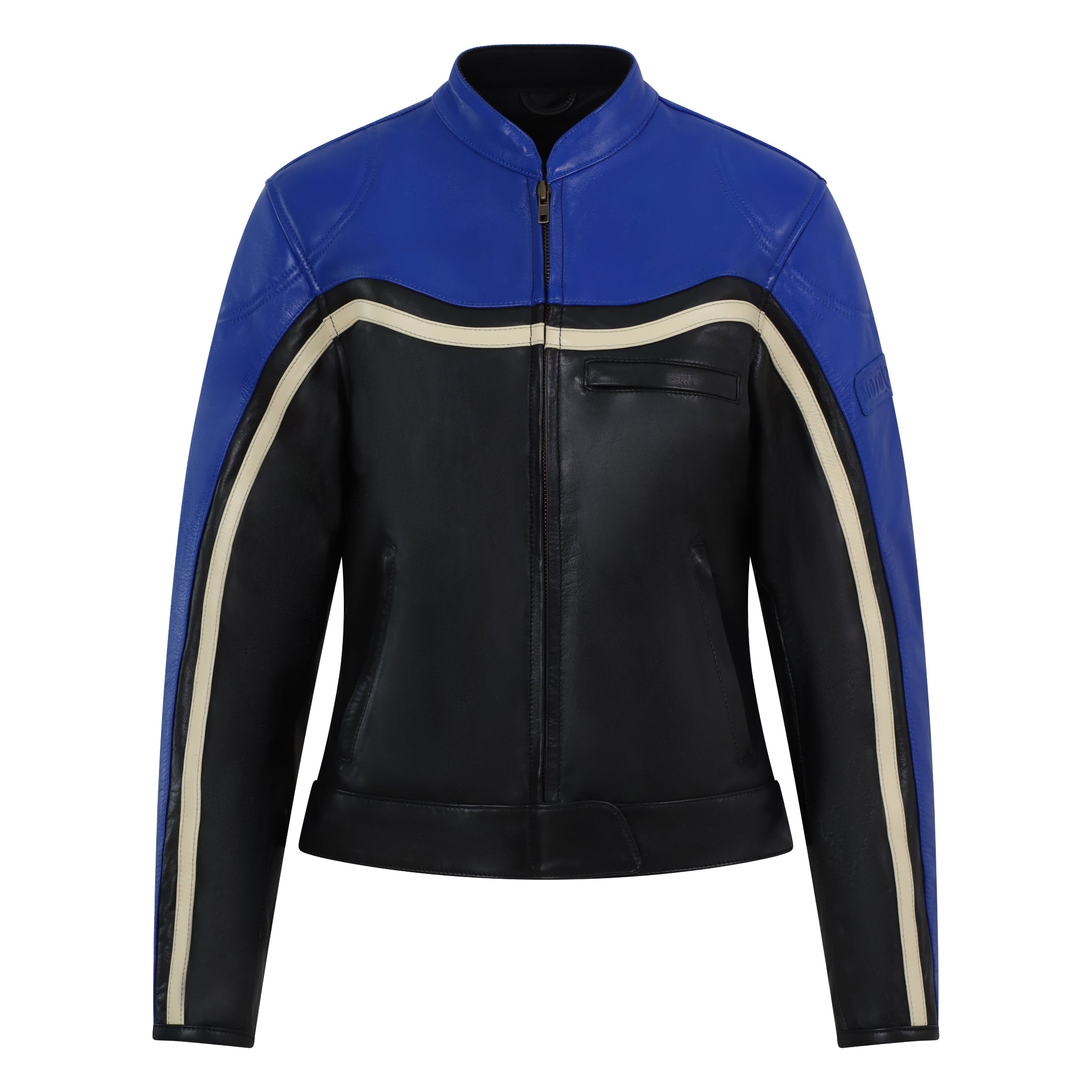 Hayley Blue Retro Mc Læderjakke Til Kvinder fra Moto Girl